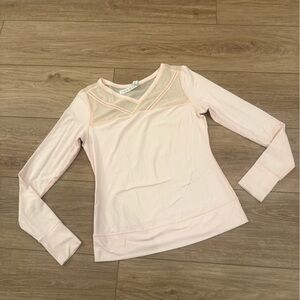 Lululemon Athletica Soft Pink Mesh Detail Long Sleeve Top